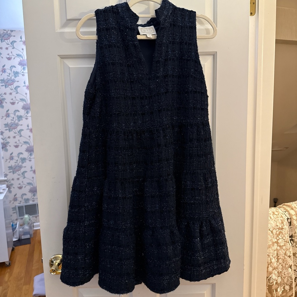 Sail to Sable Navy Textured Formal Dress